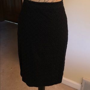 Black eyelet skirt from Loft.
